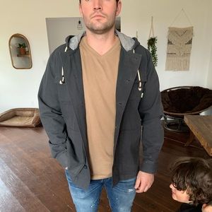 Vans Black Hooded Lightweight Shirt Jacket